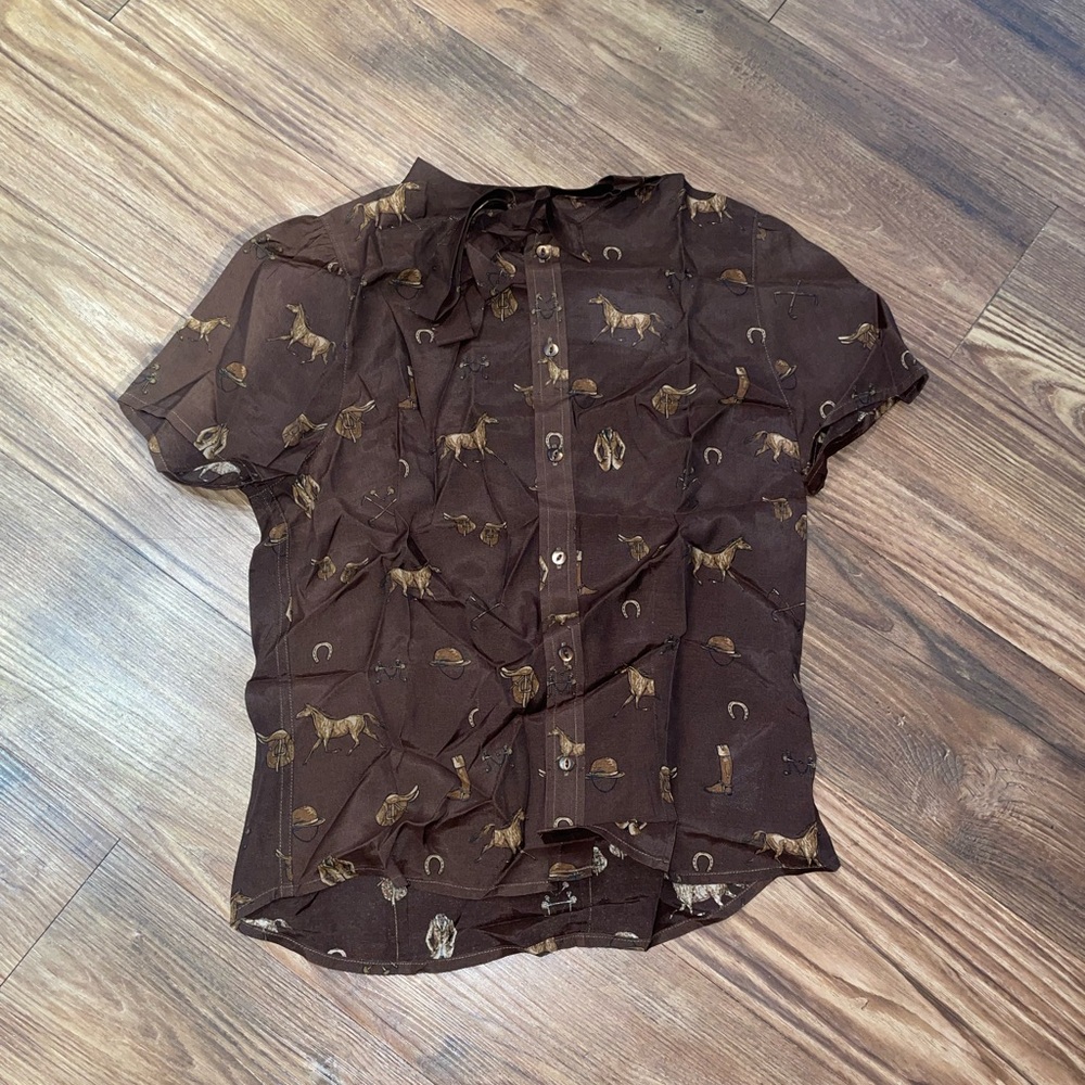 RRL Equestrian Blouse Short-Sleeve Shirt